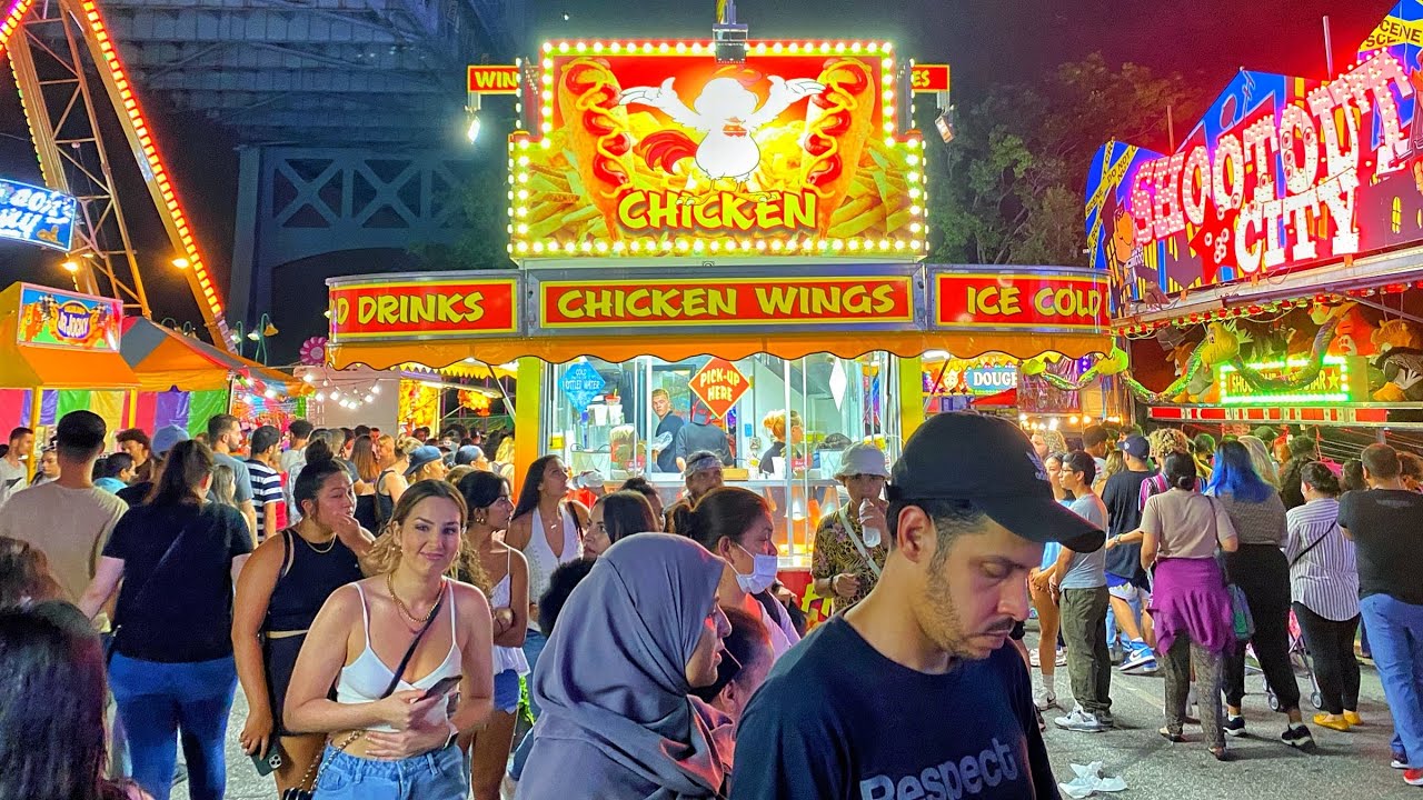 ⁴ᴷ Best Carnival in New York City 🎡Astoria Park Carnival 2021 in Queens NYC (July 9, 2021)