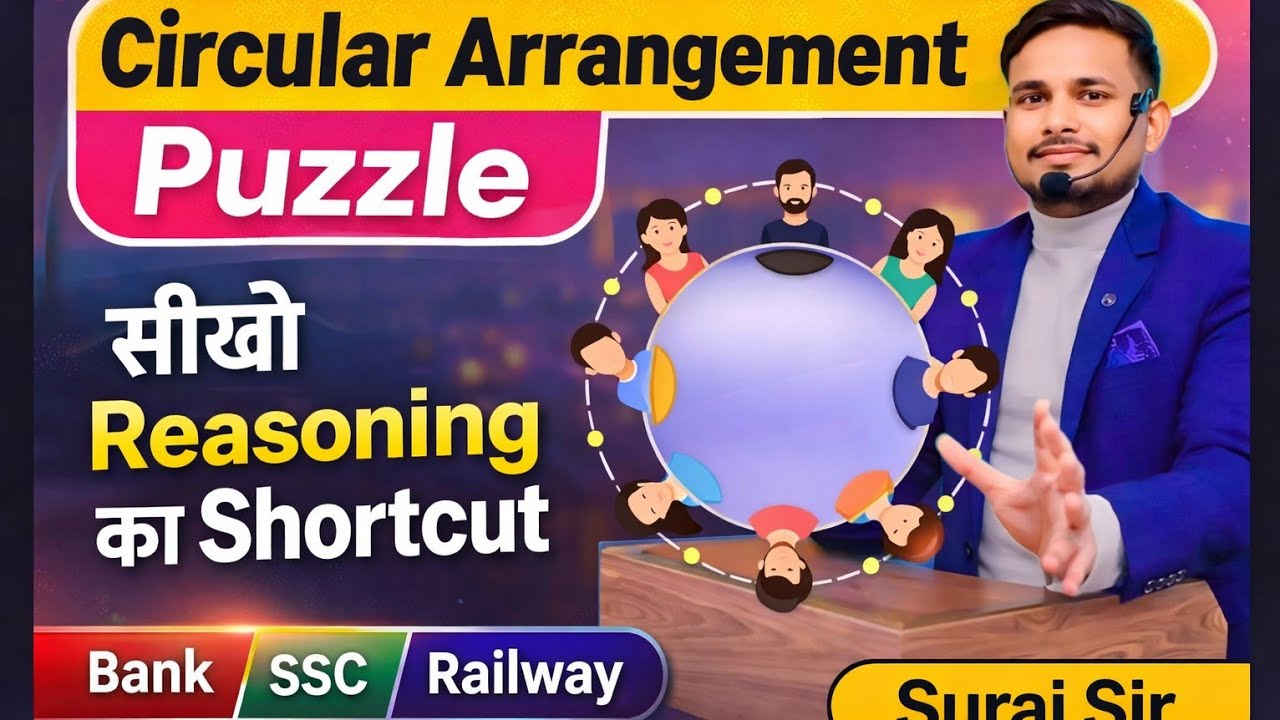Circular Arrangement Puzzle | Reasoning for Banking | By Suraj Sir