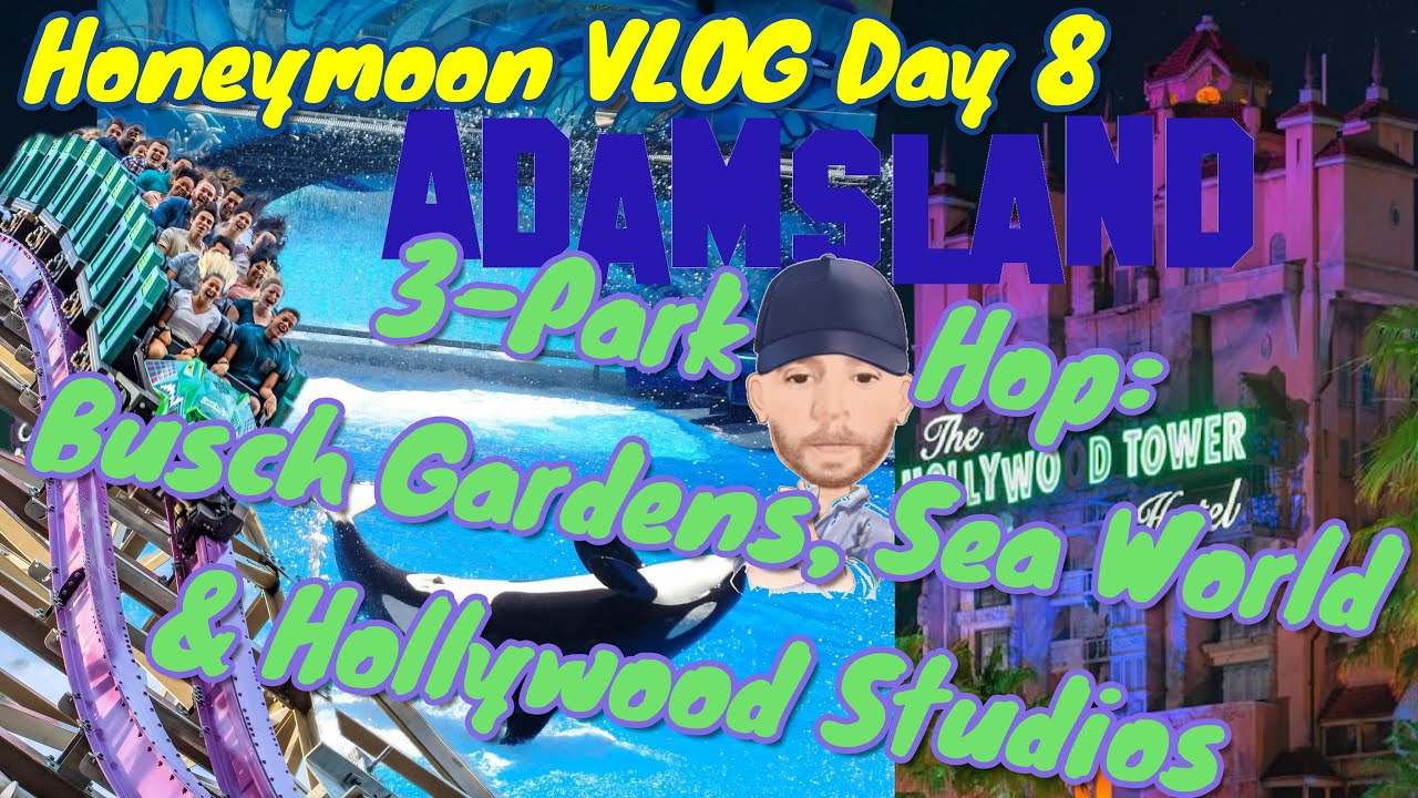 #Honeymoon VLOG: Day 8 - THREE parks ONE day - #BuschGardens, #SeaWorld & Disney's #HollywoodStudios