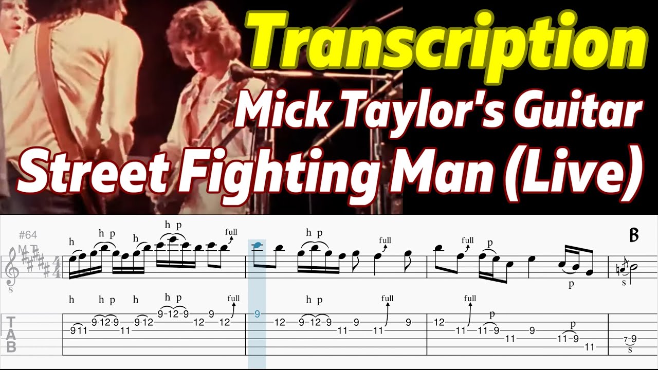 Street Fighting Man - Mick Taylor's Guitar Transcription with TAB The Rolling Stones Live 1969-1973