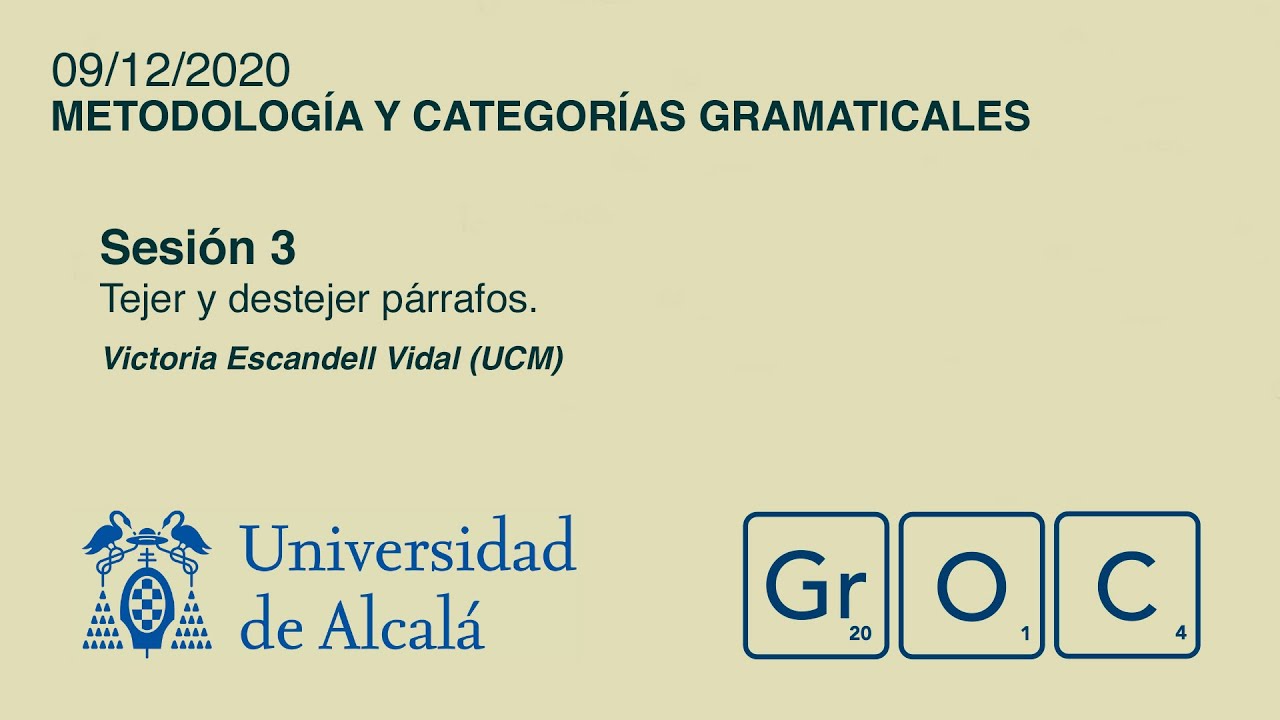 Jornadas GrOC de actualización gramatical - Sesión 3 (9 dic)
