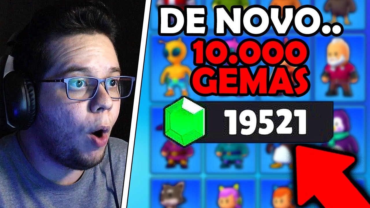 Stumble Guys GASTEI 10.000 GEMAS e ABRI MAIS DE 200 SKINS