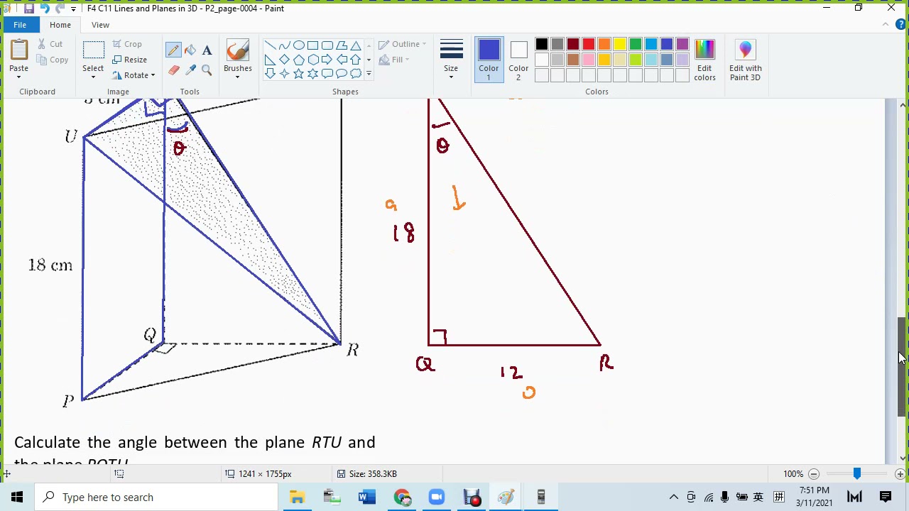 F4 C11 Lines and Planes in 3D - P2 2 Angle between two planes