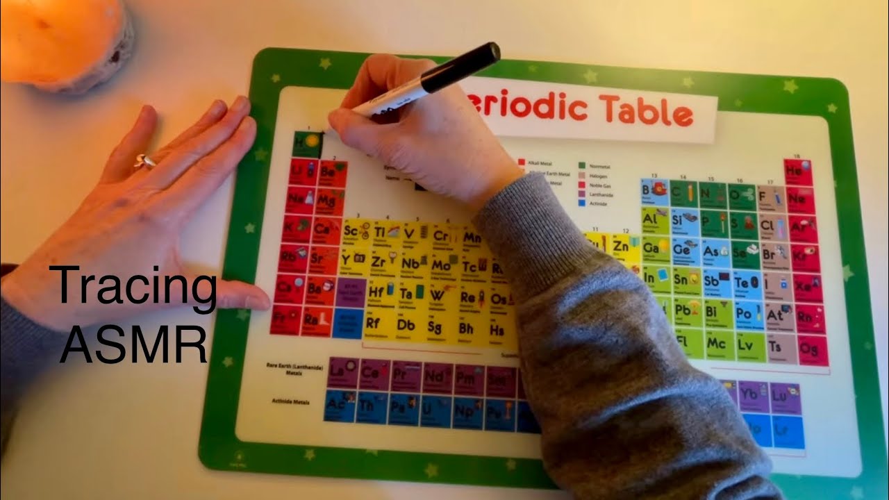 ASMR Tracing a Periodic Table with Whispers for Sleep Relaxation