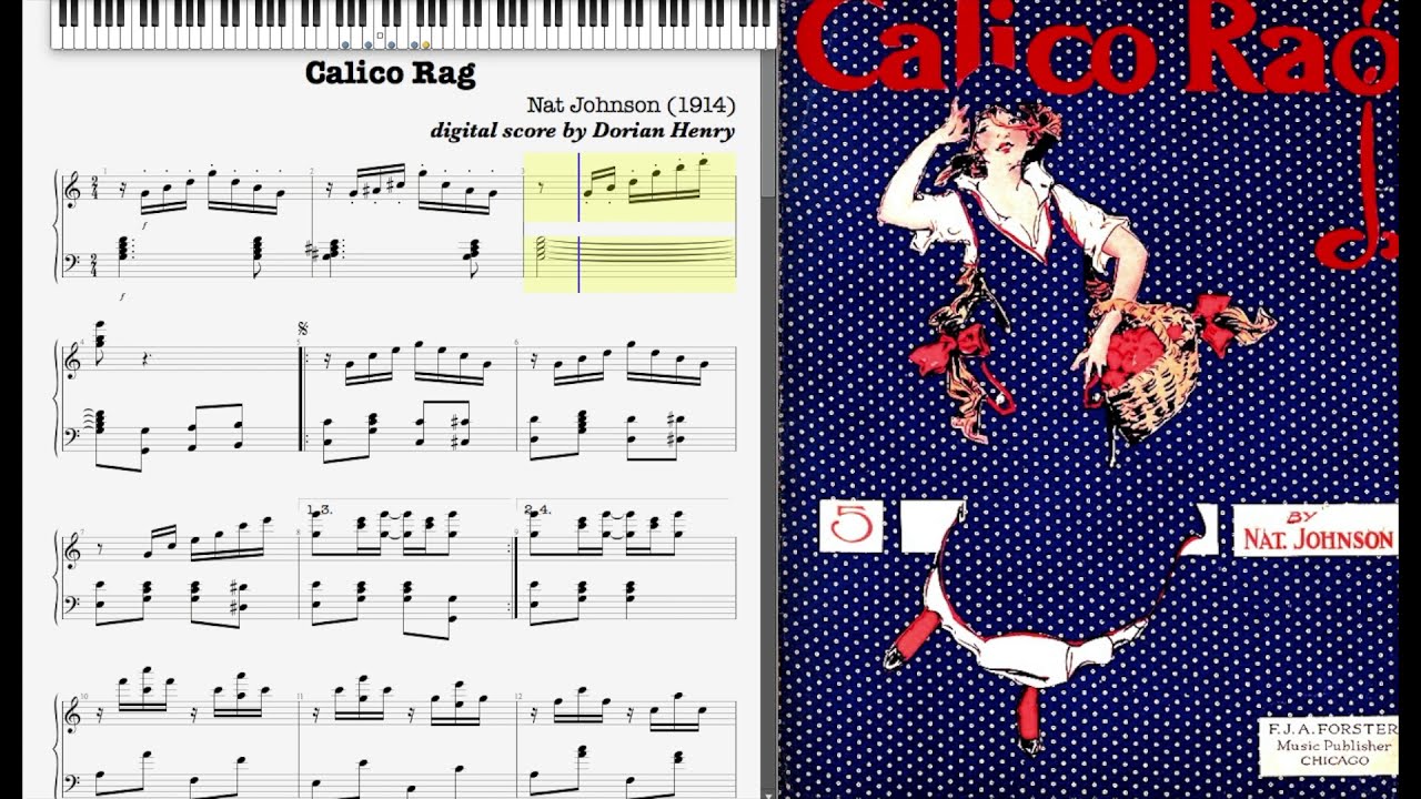 Calico Rag by Nat Johnson (1914, Ragtime piano)