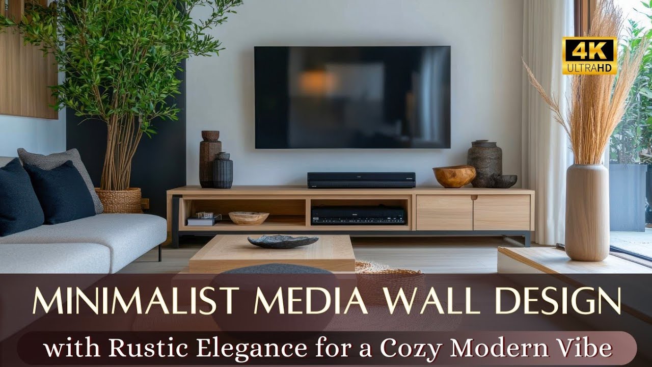 Transform Your Living Space: Minimalist Media Walls with Rustic Elegance for a Cozy Modern Vibe