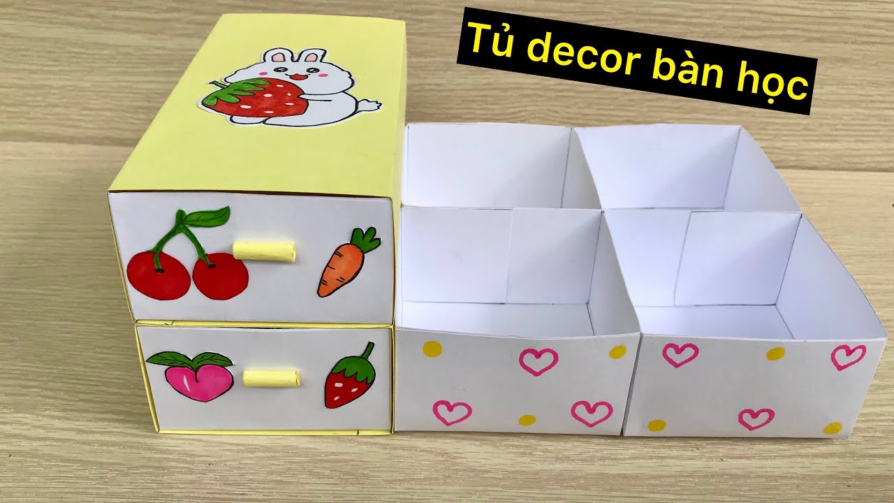 (265) Cách làm tủ decor bàn học bằng giấy | Sáng Tạo Thủ Công