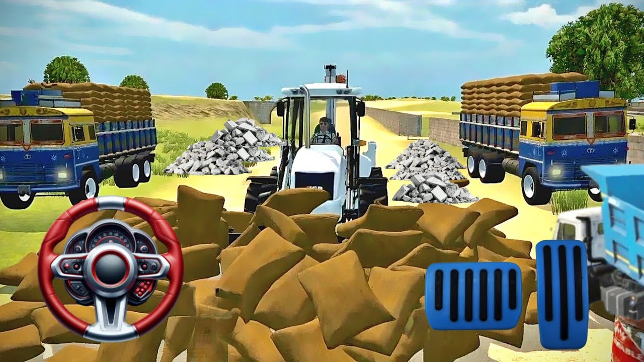 😱Heavy Loading Challenge🔥 Truck Mein bori  + stone 🪨| Ultimate Gaming Fun 🤣 #dj #tractor