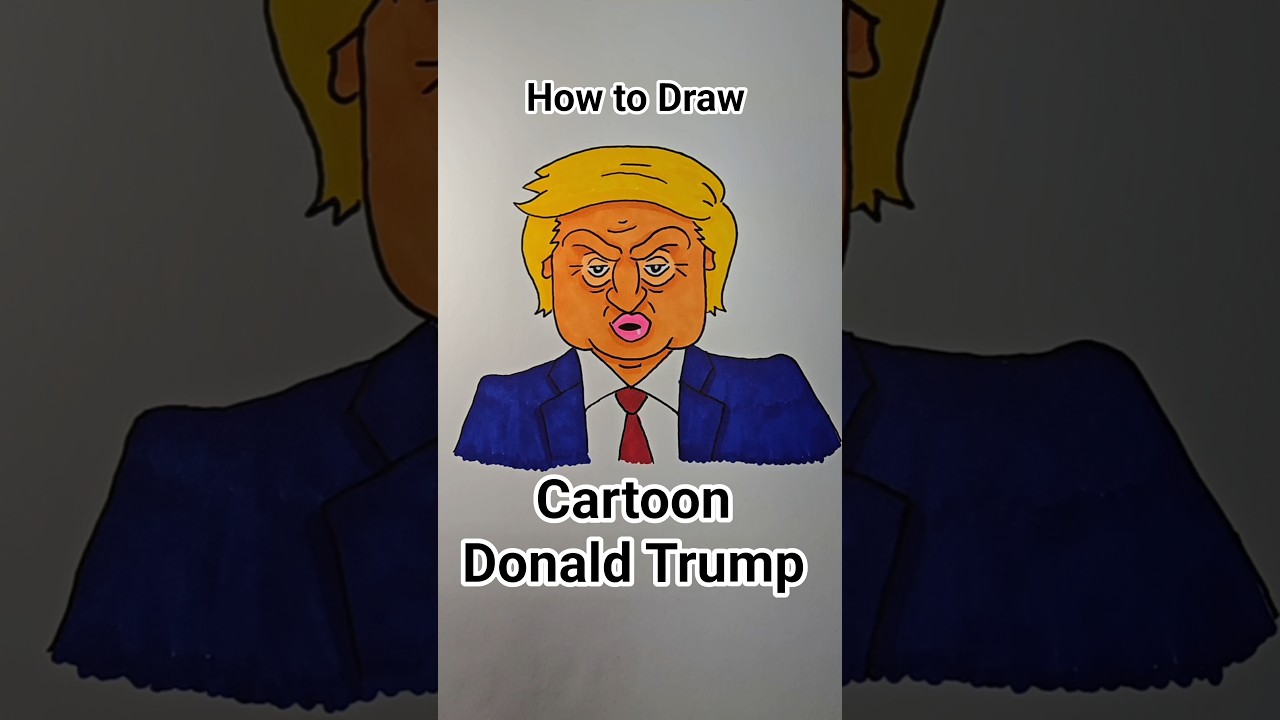 how to draw cartoon Donald Trump