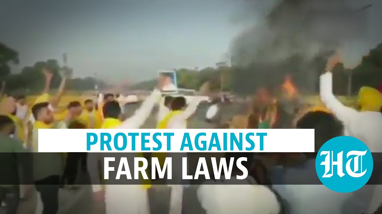 Watch: Tractor set on fire at Delhi's India Gate to protest against farm laws