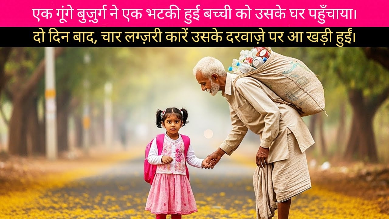 गूँगे बुज़ुर्ग ने खोई हुई बच्ची को घर पहुँचाया – दो दिन बाद 4 लग्ज़री कारें उसके घर आ पहुँचीं!