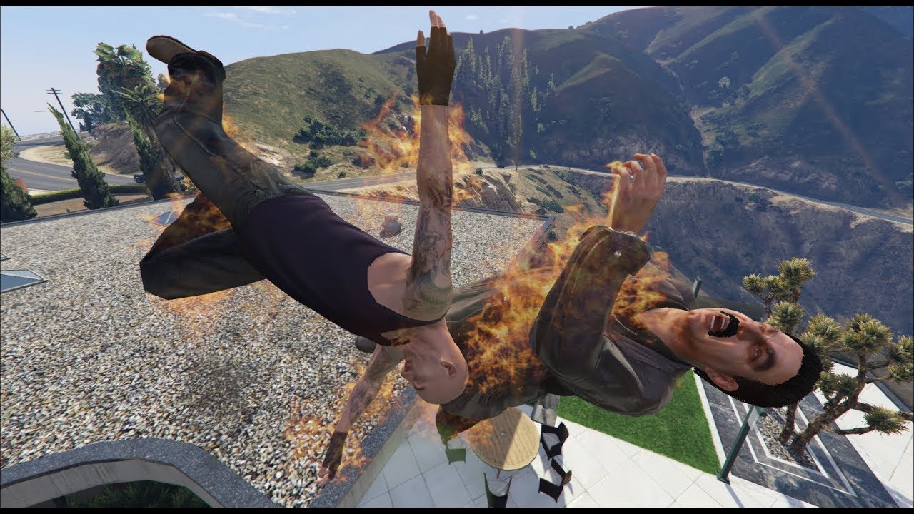 GTA 5 - Ragdolls And Crazy Falls N19. Moon Gravity - (Euphoria physics)
