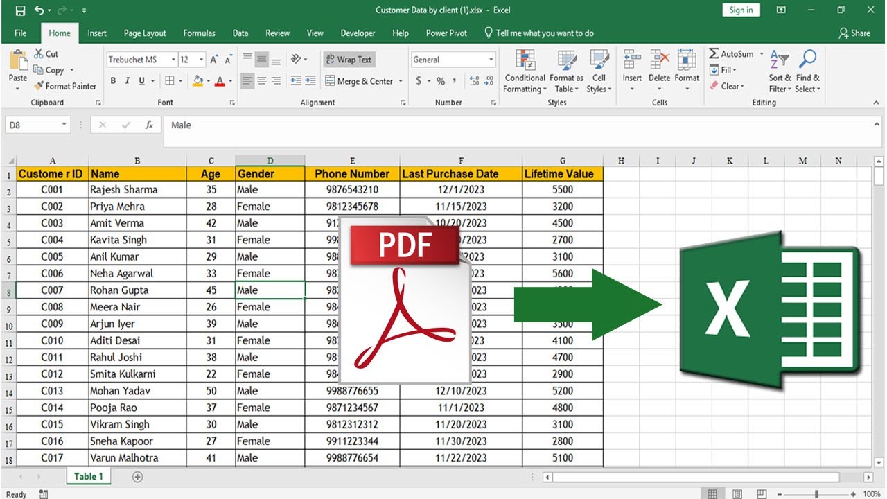 How to Convert PDF to Excel | Convert PDF into Microsoft Excel | PDF File to Excel File