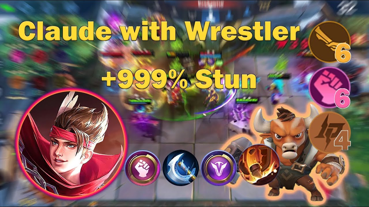 Magic Chess: Claude with Wrestler Crystal +9999% Stun | 6 Gunner 6 Wrestler