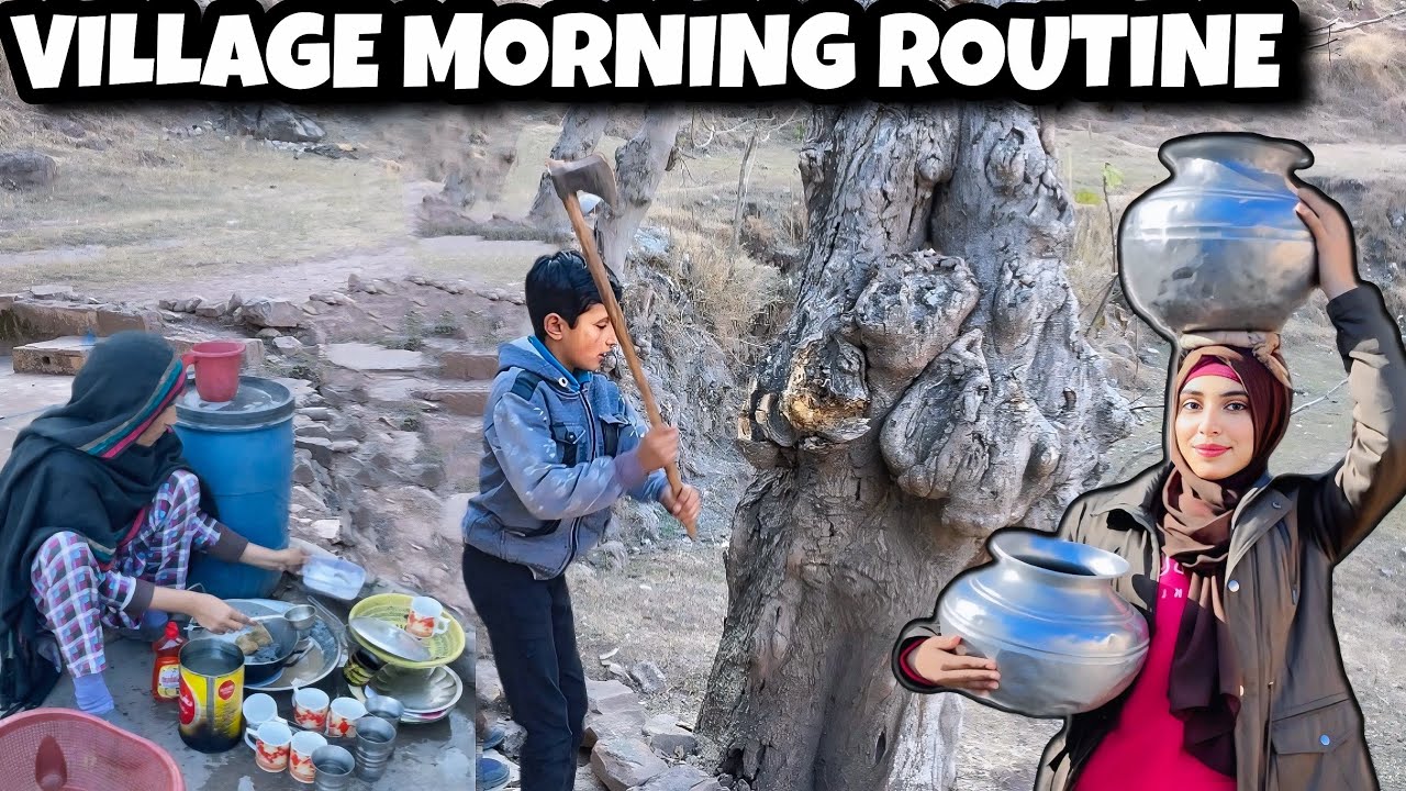 Mountain Village Winter Morning Routine🌲- Peaceful & Busy Routine Of Village Women🛖-Traditional Life