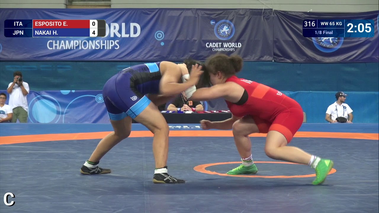 1/8 WW - 65 kg: H. NAKAI (JPN) df. E. ESPOSITO (ITA) by VSU, 10-0