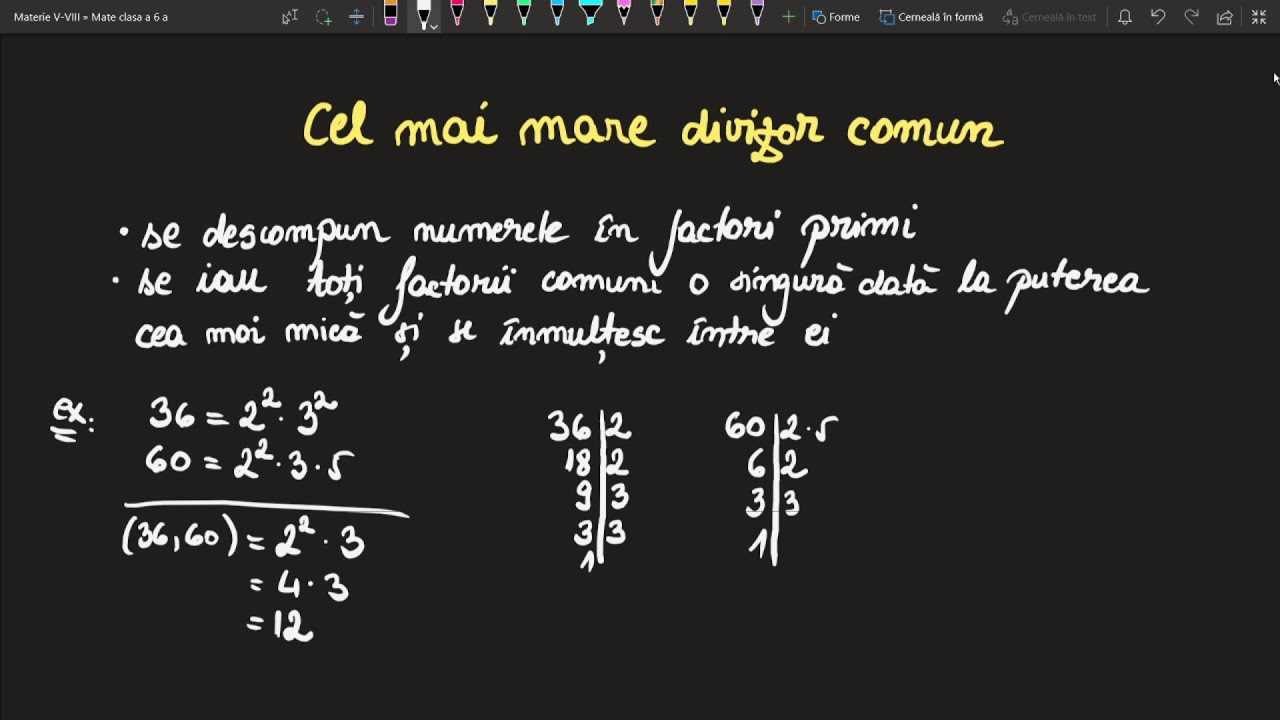 Cel mai mare divizor comun (cmmdc) - Clasa a 6-a, Teorie si Exercitii (Invata Matematica Usor)