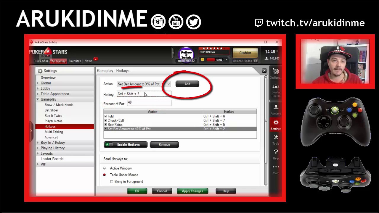 Tutorial to use xbox controller for poker with Joytokey