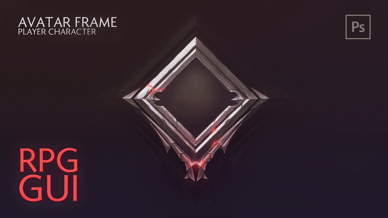 [Timelapse] Old-school Hand Painted Game UI (Avatar / Player Lvl) Photoshop Game Interface (RPG UI)