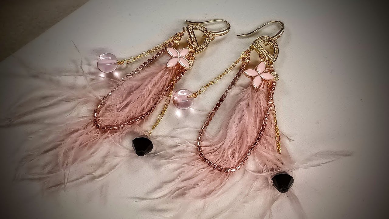 Elegant Earrings Using Vintage beads from John Bead Curiosities Box Glitzmas