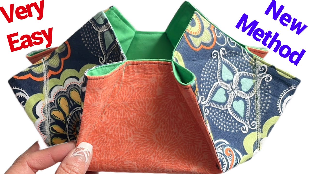 How To Make Origami Fabric Basket / This Is A New Method To Make Storage Box Easier For Beginners