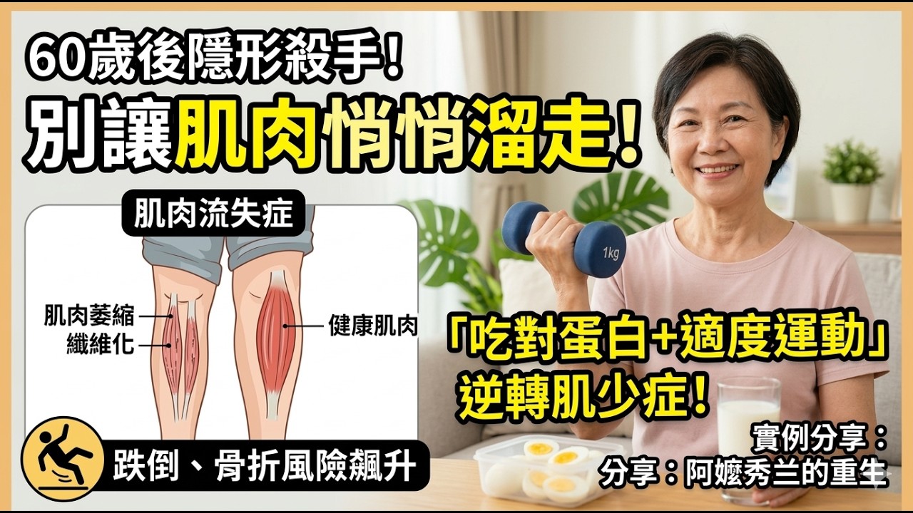 60歲以後身體最大的危機不是器官老化，而是肌肉流失，每天堅持補充優質蛋白才是預防跌倒的硬道理！ #60歲以後 #肌肉萎縮 #蛋白質補充 #防跌倒