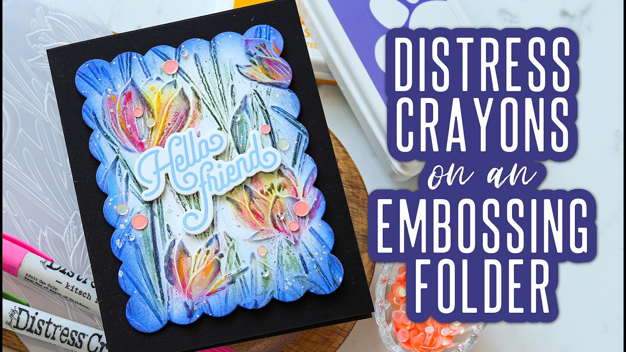Карандаши Distress Crayons на папке для тиснения + блог-хоп от Simon Says Stamp!