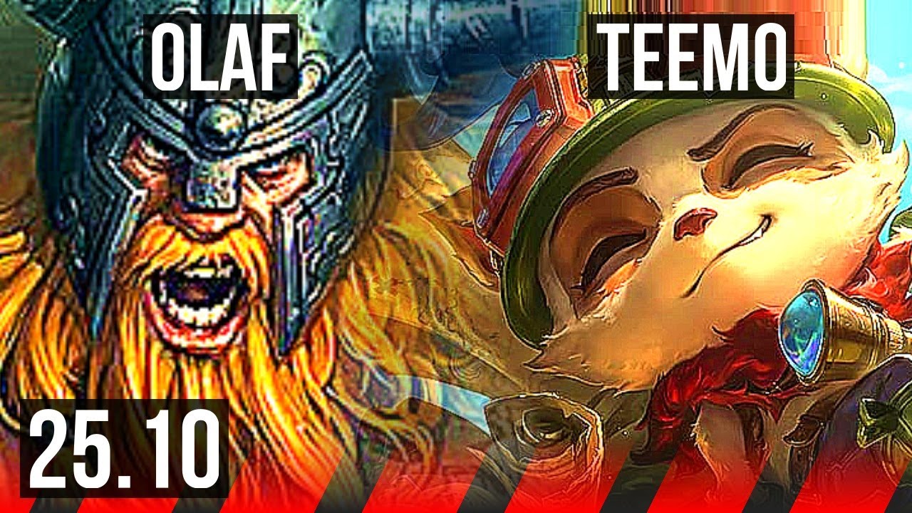 OLAF vs TEEMO (TOP) | Penta, 11 solo kills | EUW Master | 25.10