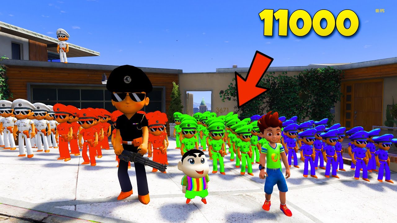 SHINCHAN AND KICKO ESCAPE 1000 CHOTA LITTLE SINGHAM IN GTA 5 || GTA 5 GAMEPLAY