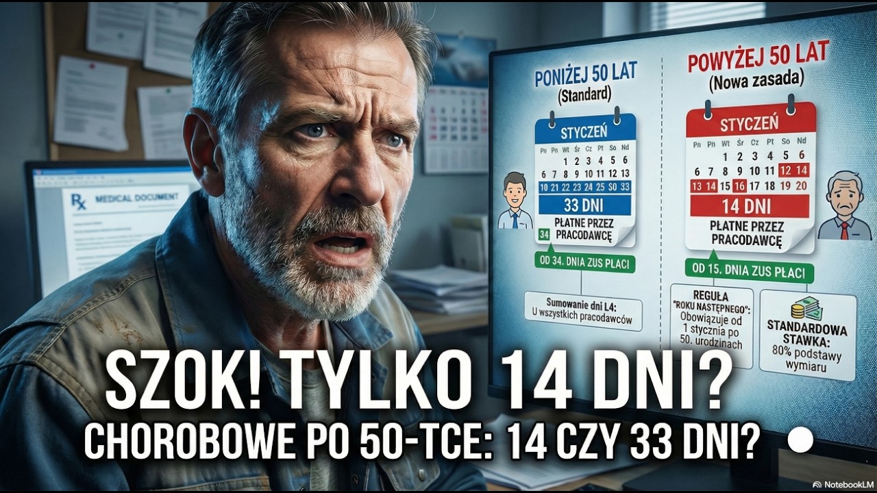 Skończyłeś 50 lat? ZUS przejmuje L4! 🏥 Rewolucja w zasiłkach w 2026 roku!