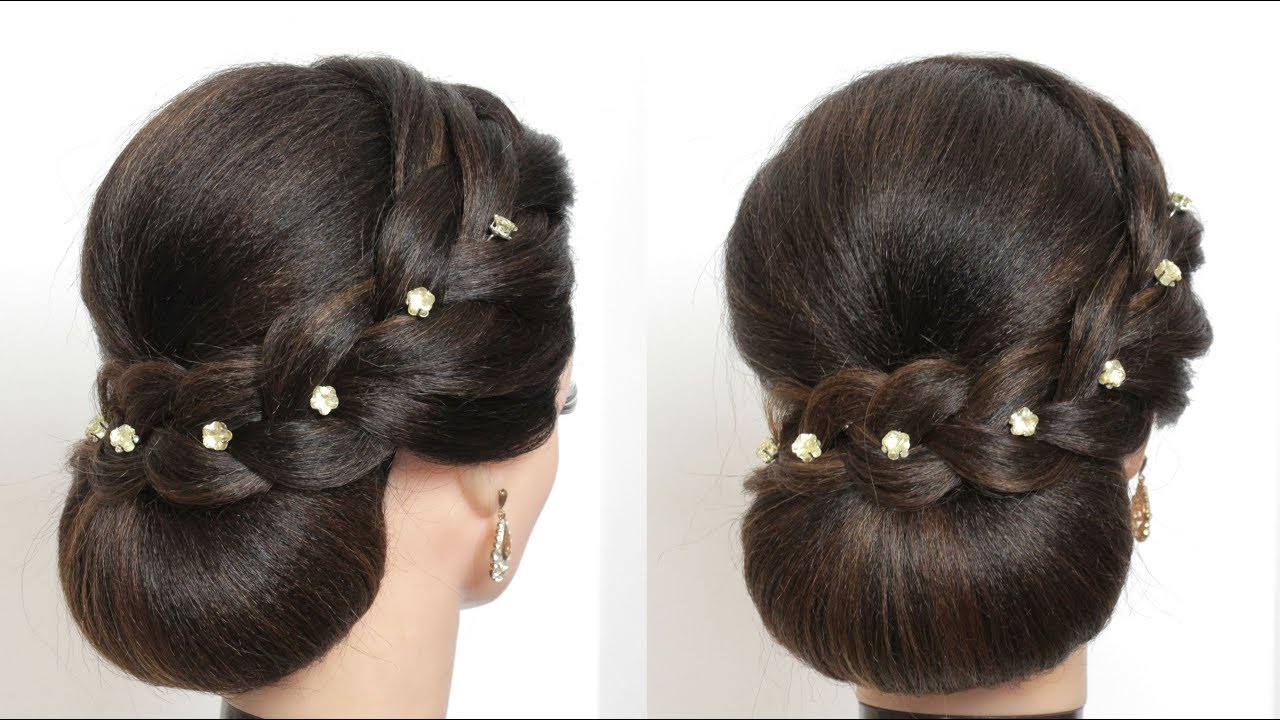 Simple Bridal Bun. Updo Hairstyle For Long Hair Tutorial