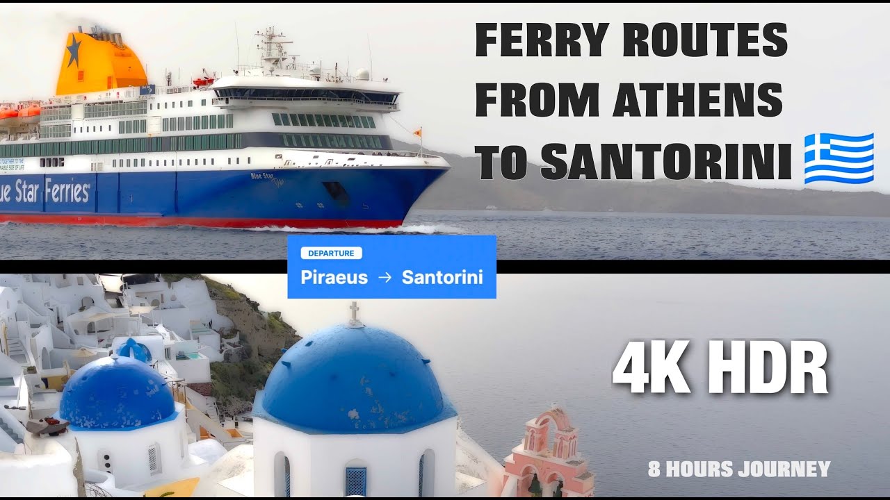 Ferry -ATHENS to  SANTORINI(8hours)GREECE🇬🇷BOAT TRIP 🛳  Bluestar 4K/HDR