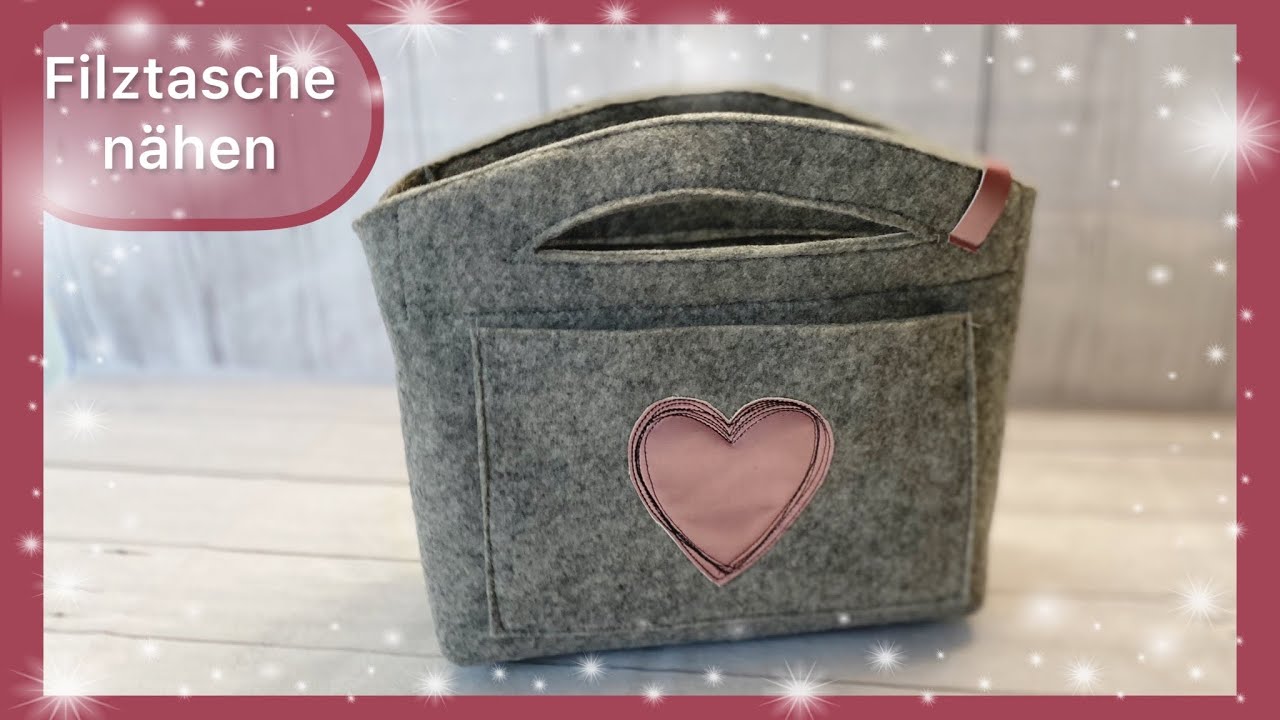 💗 Doodle Herz mit Stickmaschine applizieren  Embroidery 🤩🤩 Kunstleder auf Filz Tasche nähen  💗