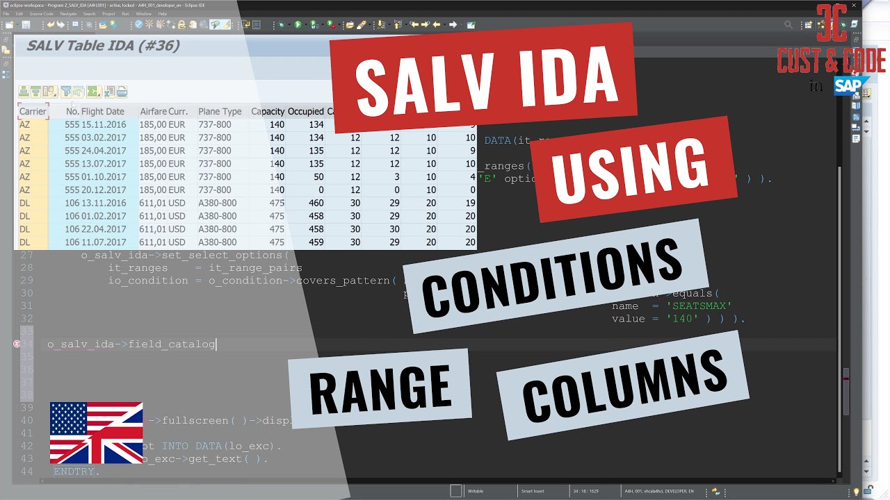 SALV IDA — Использование условий, диапазонов — Выбор столбцов [английский]