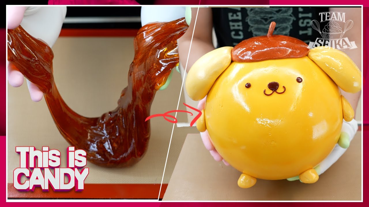 [ASMR] 슈가슬라임으로 산리오 폼폼푸린 사탕 만들어먹기 / Making Sanrio PomPomPurin candy with sugar