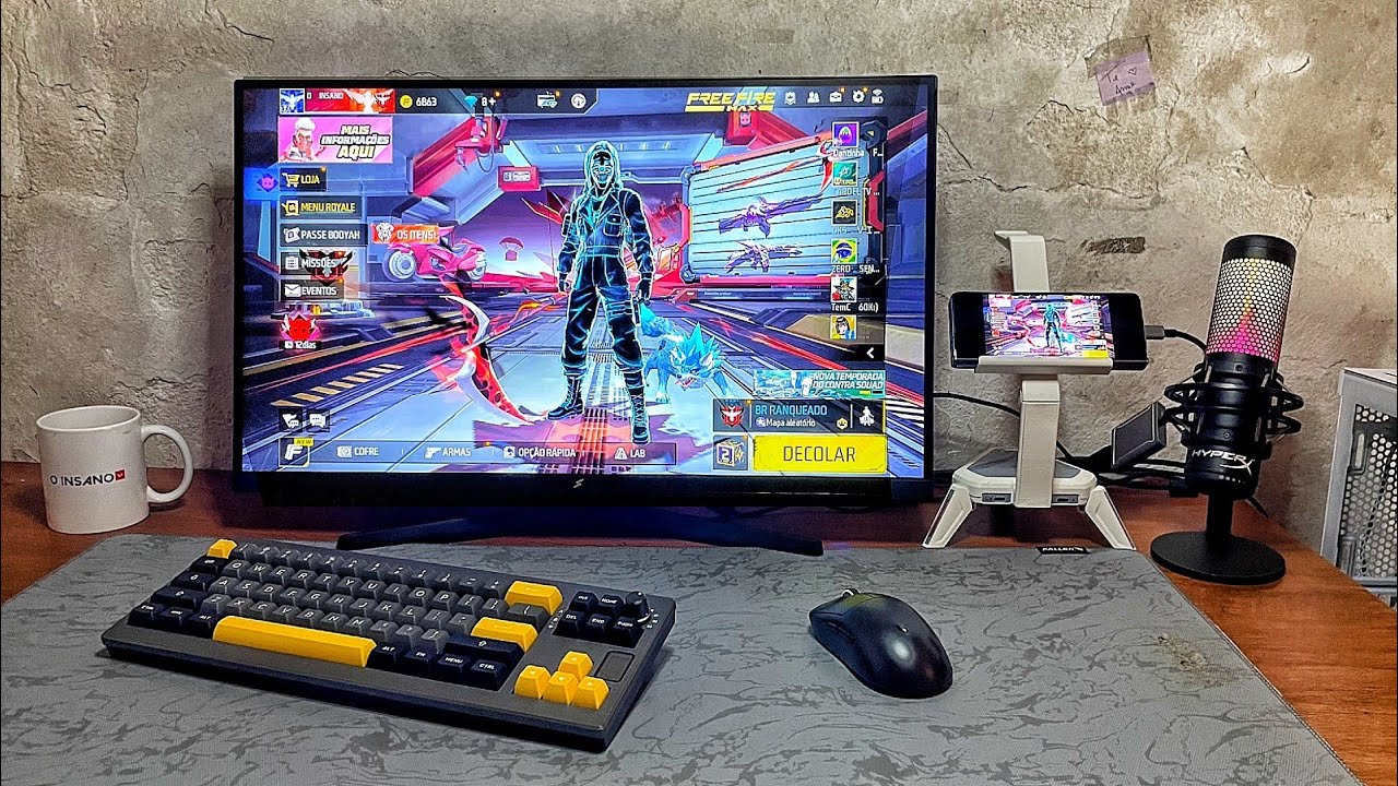 MAIS BARATO QUE PC GAMER ! MONTEI MEU SETUP COM O CELULAR NO MONITOR !