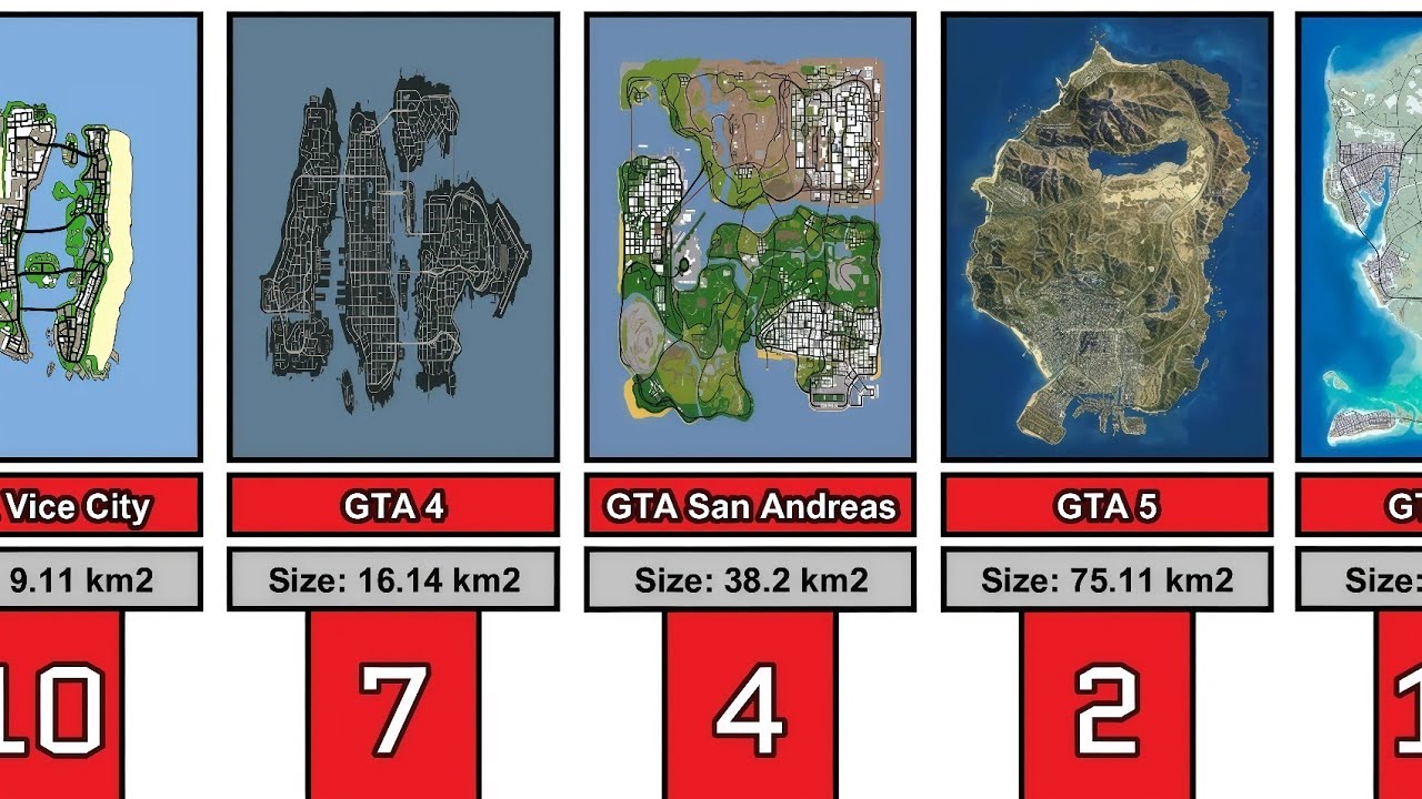 Every GTA Map Ranked by Size (Smallest to Largest)