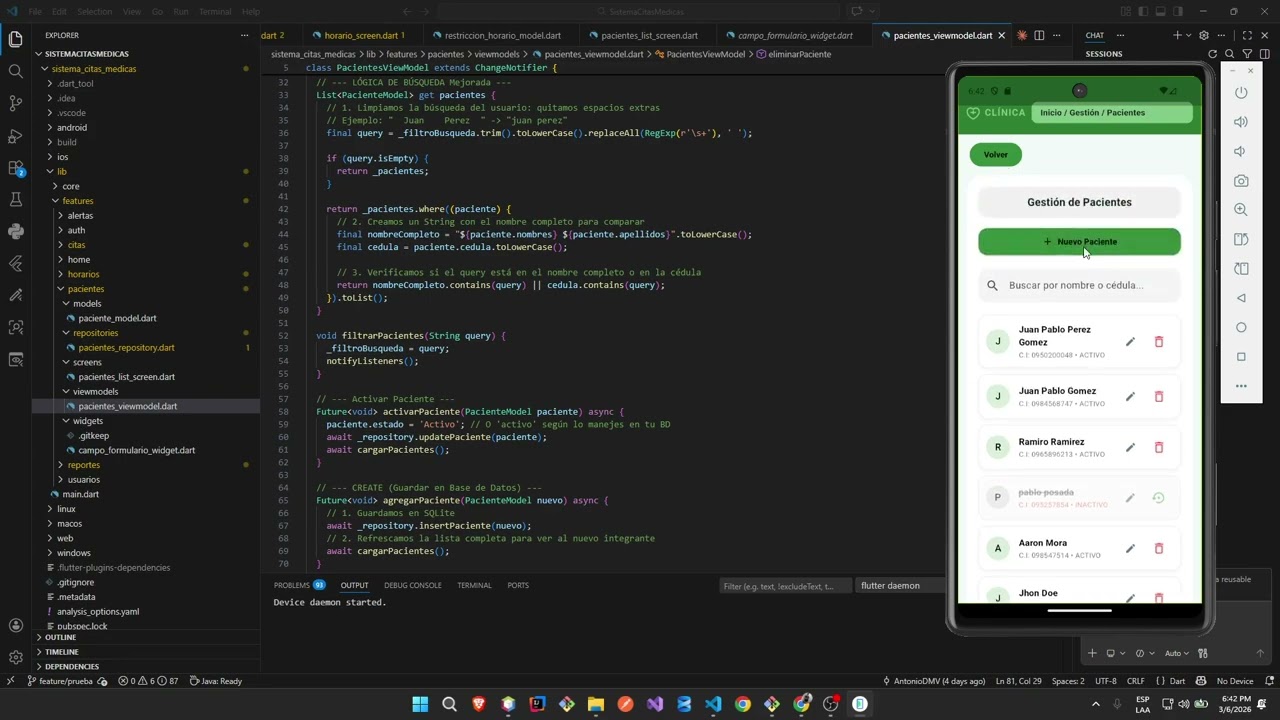 Sistema de Citas Medicas con Flutter - Tecnológico Espíritu Santo