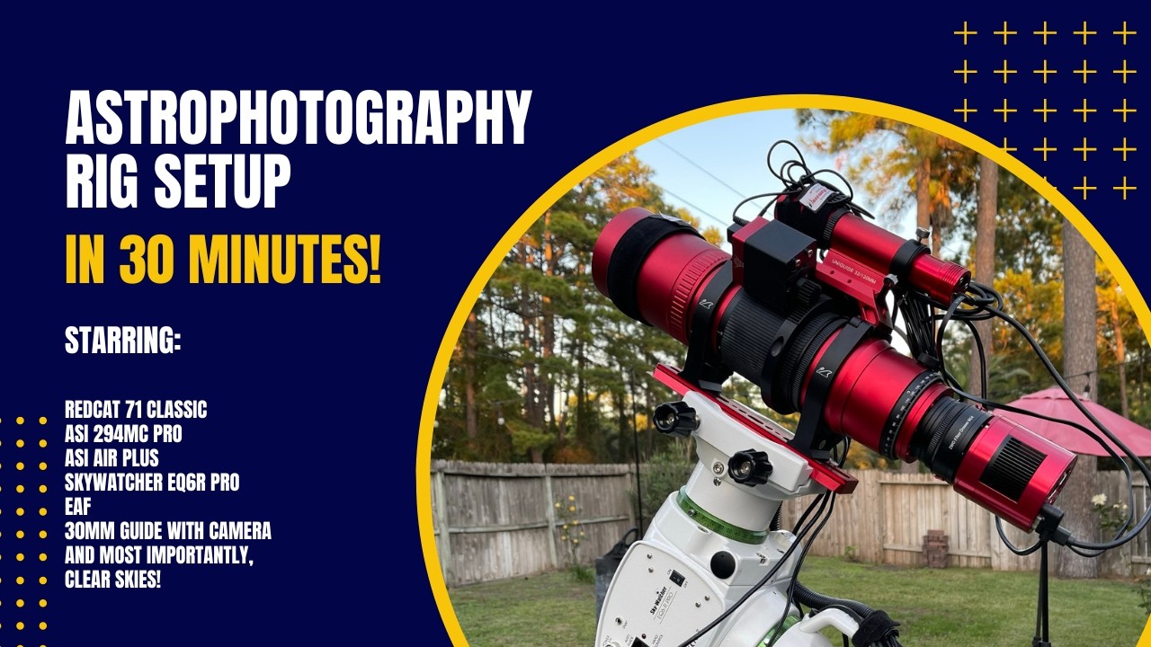 Learning Amateur Astrophotography- Setting up a Williams Optics Redcat 71 on a Skywatcher EQ6R Mount