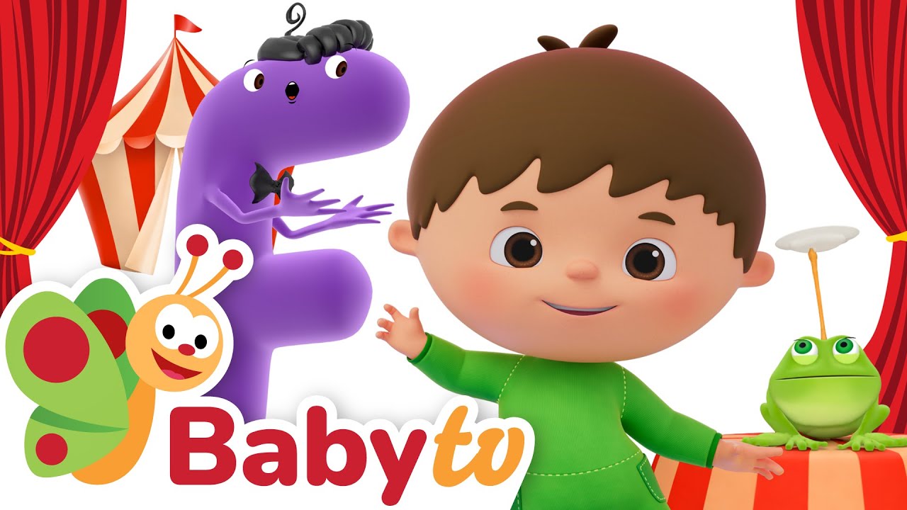 Letter F is going to the Alphabet Party 🎉​ 😉​| Charlie & the English Alphabet 🔠| BabyTV