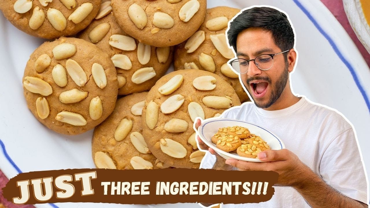 I Made EPIC Eggless Peanut Butter Cookies with JUST Three Ingredients | Easy, Quick, Cookies at Home