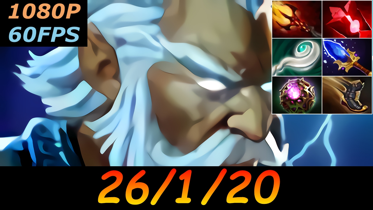 Dota 2 Zeus Pro 26/1/20 (Kills/Deaths/Assists) Top MMR 858 GPM Ranked Full Gameplay