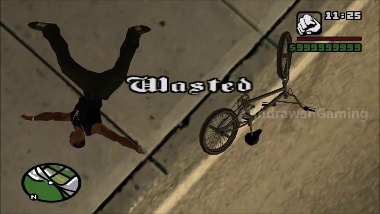 GTA San Andreas - Falling Wasted with BMX in Los Santos