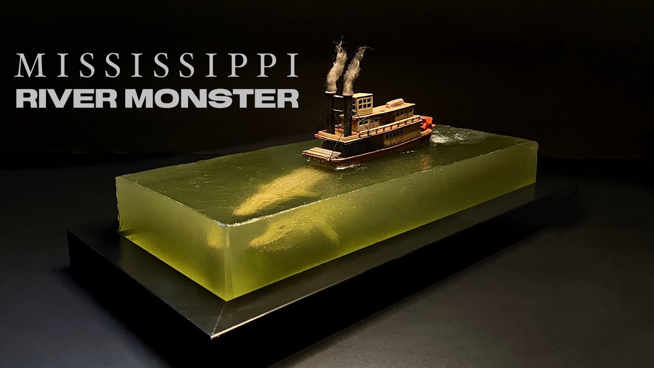 Giant Alligator + Steamboat Diorama | Epoxy Resin Art