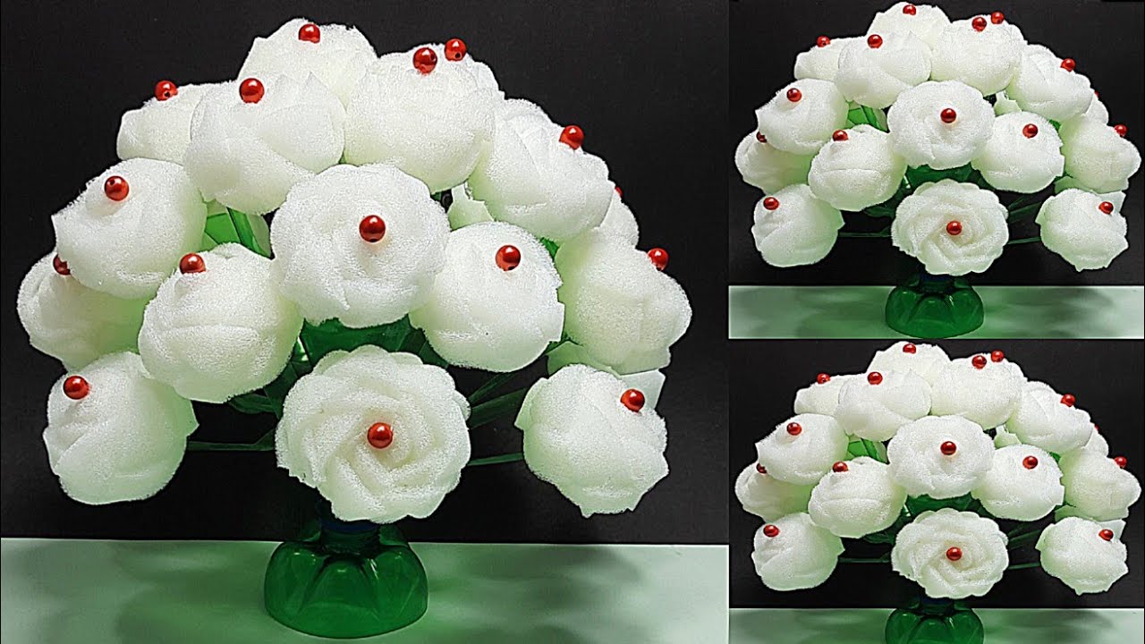 GULDASTA/गुलदस्ता बनाने कि विधि/New Design Foam Guldasta/Foam flower Guldasta/Plastic bottle Craft