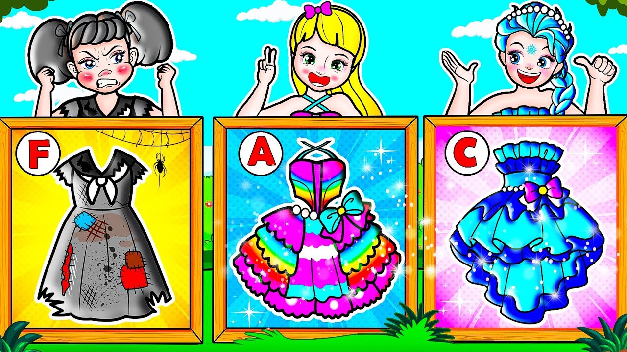 [🐾paper dolls🐾] Poor vs Rich Rapunzel Challenge Adorable Handmade | Rapunzel Compilation 놀이 종이