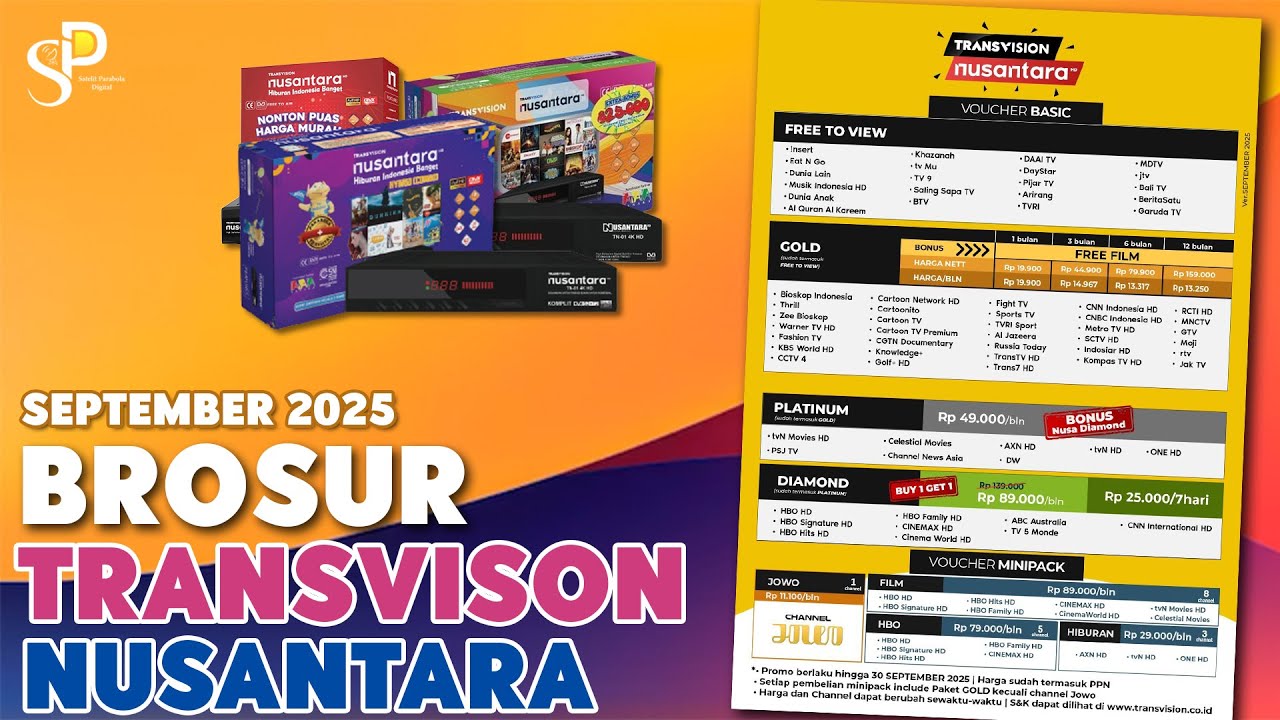 Banyak Bonus Menarik Hanya Di Transvision Nusantara HD | Update Brosur Transvision September 2025