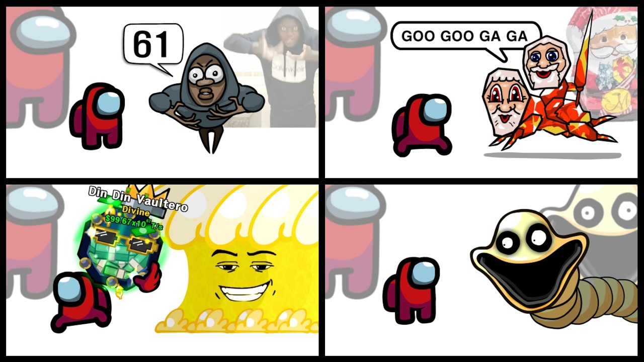 Mini Crewmate Kills Italian Brainrot Characters - Part 1-4 | Among Us