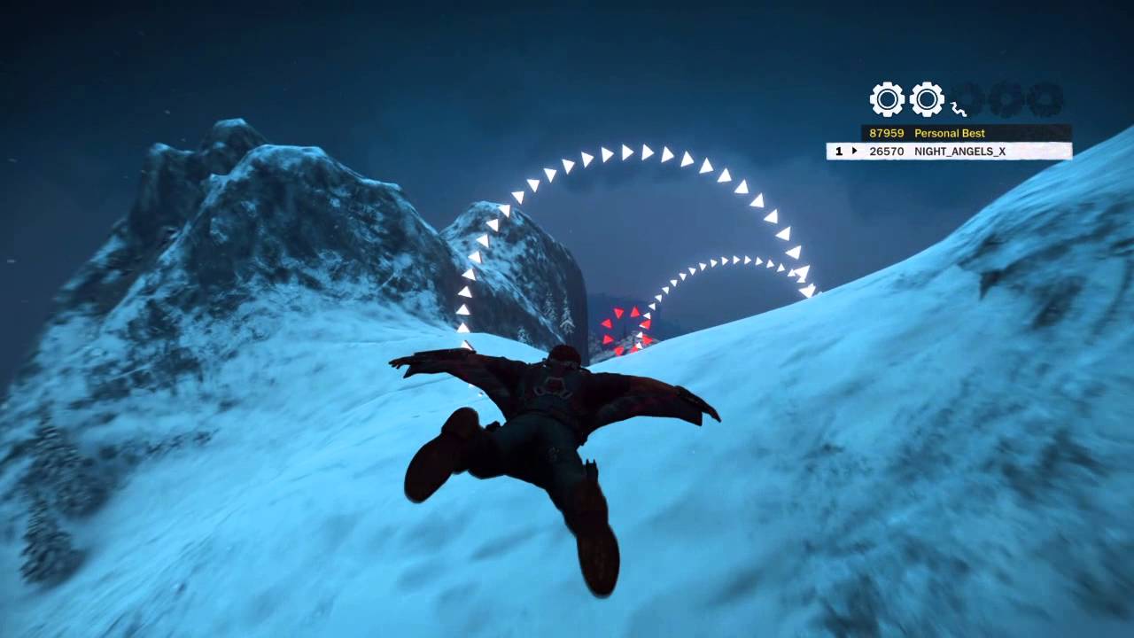 Just Cause 3 mountain marathon tour wingsuit challenge 91,000 points (HARDEST ONE)