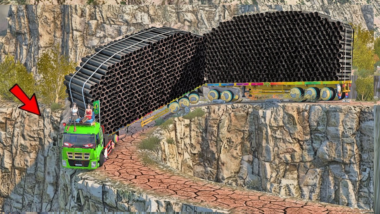 Overloaded Trailer - the most dangerous road | Euro Truck Simulator 2